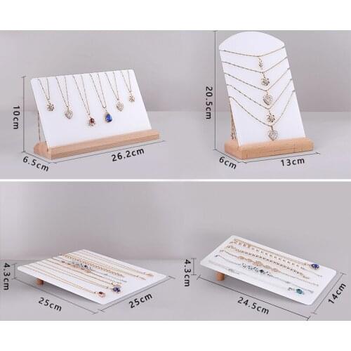 Wooden and acrylic necklace holder earring stand for jewelry bracelet holders jewelry organizer jewellery display case customize