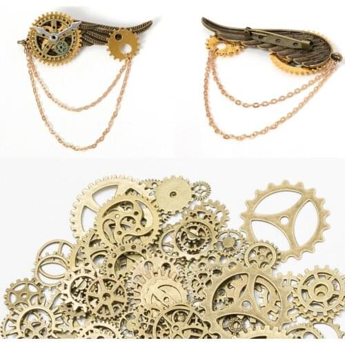 DIY Alloy Gears Set Steampunk Style Pendant Making Gears Vintage Bracelet Jewelry Crafting Accessory Exquisite Gift