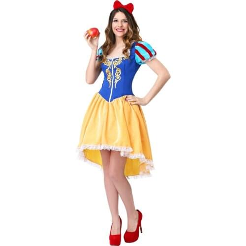 Snow White Dress Costumes Snow Queen Costume Princess Cosplay Anna Made Women Holiday Party Clothing Costumes For Adults