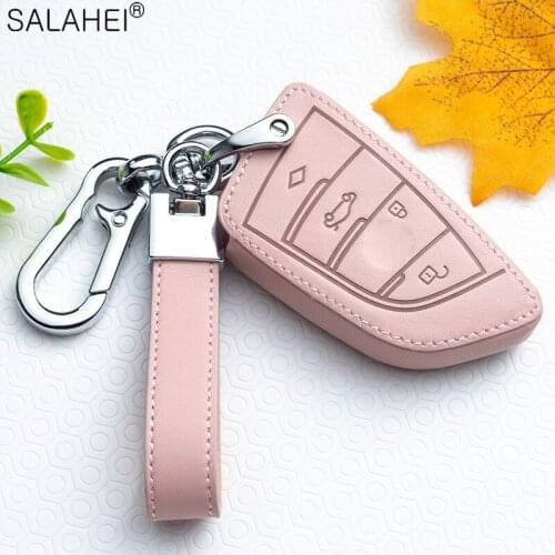 Leather Car Remote Key Case For BMW 1 2 3 4 5 6 7 Series X1 X3 X4 X5 X6 E53 E70 E39 F30 F34 F10 F07 F20 G30 F15 F16 Accessories