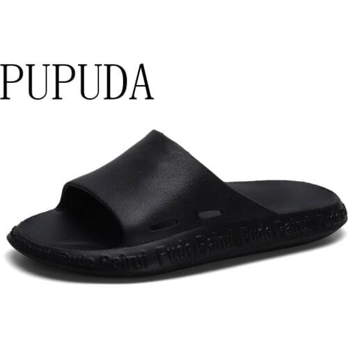 PUPUDA Summer House Slippers men classic One-word drag fashion Beach shoes male comfortable men casual shoes slippers men new