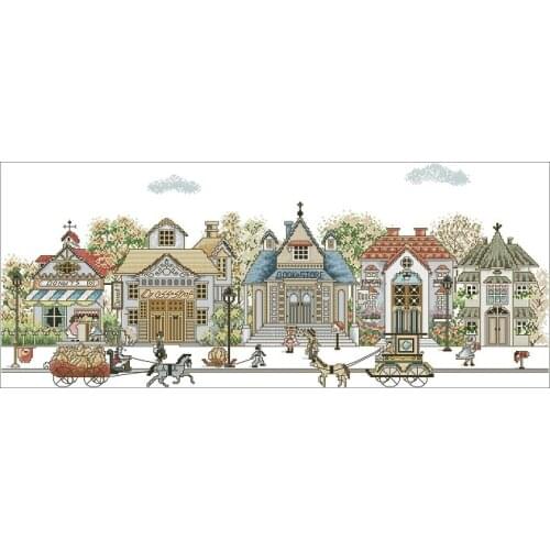 26-magazine-beautiful streets witch Counted Cross Stitch 11CT 14CT 18CT DIY Cross Stitch Kits Embroidery Needlework Sets