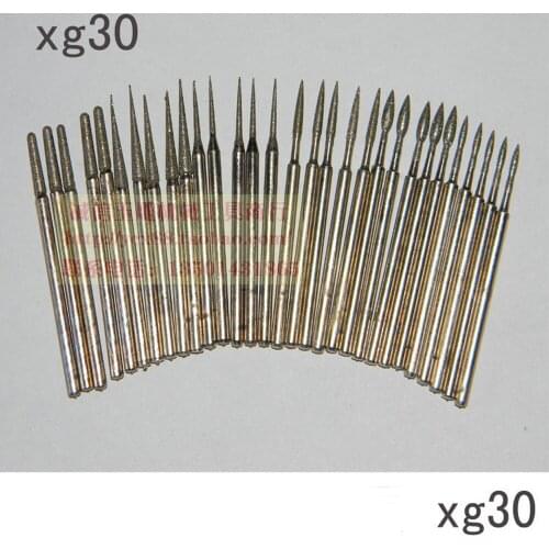 30 Pieces polishing tool suite jade carving needle grinding diamond grinding tools drill diameter of handle 2.35mm