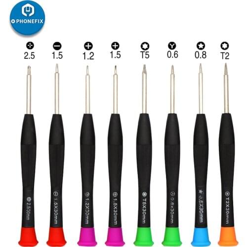 PHONEFIX 8 in 1 Screwdriver Set Non-slip Handle Mobile Screen Repair Kit for iPhone Android Phones Tablet Opening Repair Tools