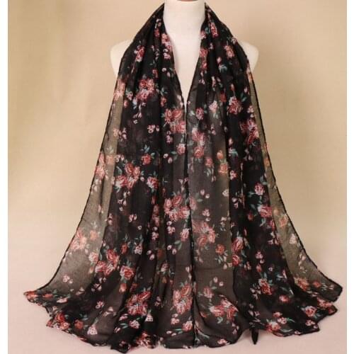2020 Autumn Fashion Khaki Polka Dot Floral Viscose Shawl Scarf Ladies Echarpes Foulard Wrap Stole Pashmina Bufandas Muslim Hijab