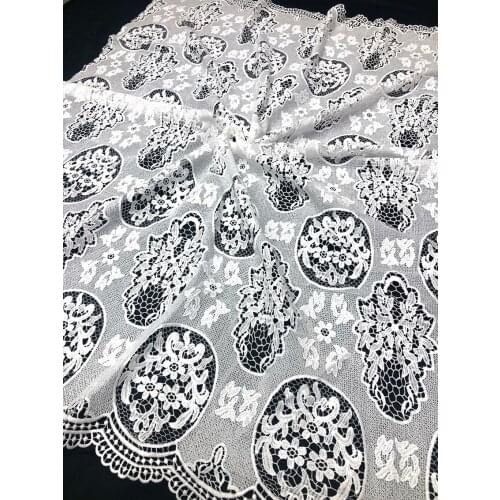 New Style Nigerian Lace Fabric 2021 High Quality Lace Water Soluble Embroidered Fashion Soft White Lace Fabric 5 Yards