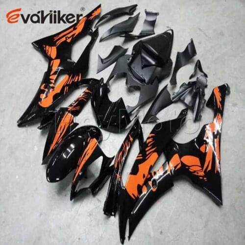 Motorcycle fairing for YZFR6 2006 2007 orange YZF R6 06 07 Woman flower ABS plastic panels kit Injection mold