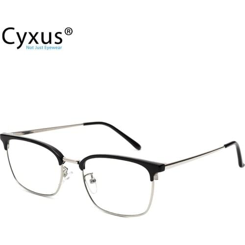 Cyxus Anti Blue Light Computer Glasses for Eye Strain Relief TR90 Half Frame Clear Lens Women Men Unisex Eyewear 8051 8052