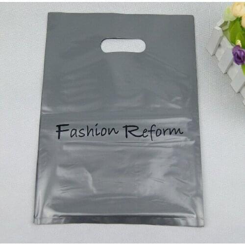 50Pcs/Lot Plastic Jewelry Accessory Pouches Handle Clothes Shoes Fashion Gifts Packaging Bags Carry Out Supermarket Present Bags