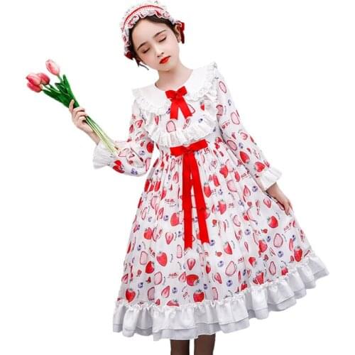 Girls Dress Sweet New Year Girls Princess Party Dress Kids Dresses for Girls cute Kids Costume Vestidos Girl Lolita Dress 3-14Y