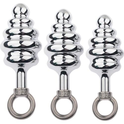 Stainless Steel Pull Ring Plug Prostate Stimulation Threaded Butt Plug