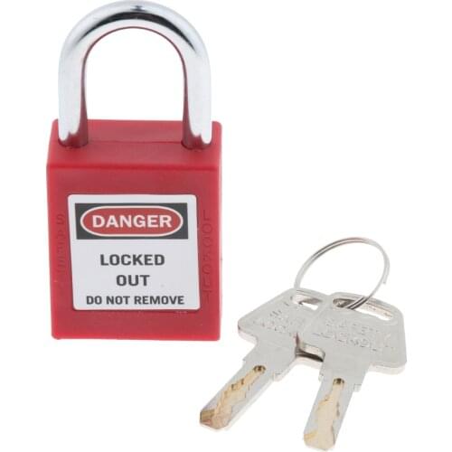 Strong Firm Multifunction Safety Lockout Padlock Lock Keyed Different, Key Retaining, Safe, 3 Colors