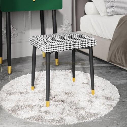 Modern light luxury nail stool minimalist dressing table houndstooth makeup stool Nordic bedroom net red chair ins style