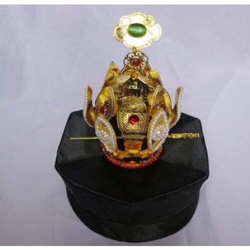 Taoist hexagonalcap Taoism caps alloyCopper lotuscrownmonk hats high quality