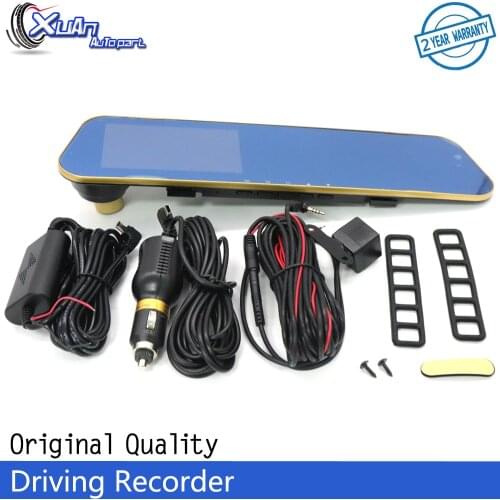 XUAN 4.3'' HD Dual Lens Car DVR Dash Cam Front Rear Mirror Camera Video Recorder dashcam auto voiture registrator adas blackbox