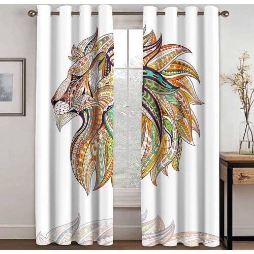 Home Living Room Shading Decorative Curtain Home Textile Decoration Bedroom Curtains Lion King Pattern 3D Printing