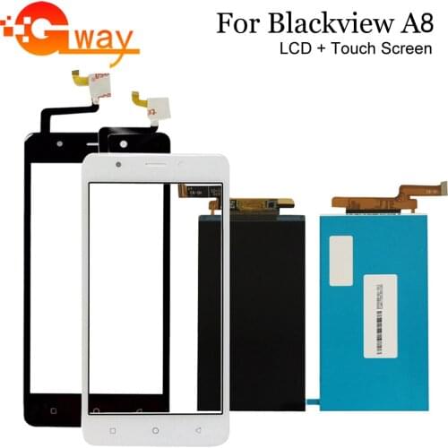For 5" Blackview A8 LCD Display+Touch Screen Digitizer Screen LCD Glass Touch Panel For A8 Mobile Phone Replacement + tools