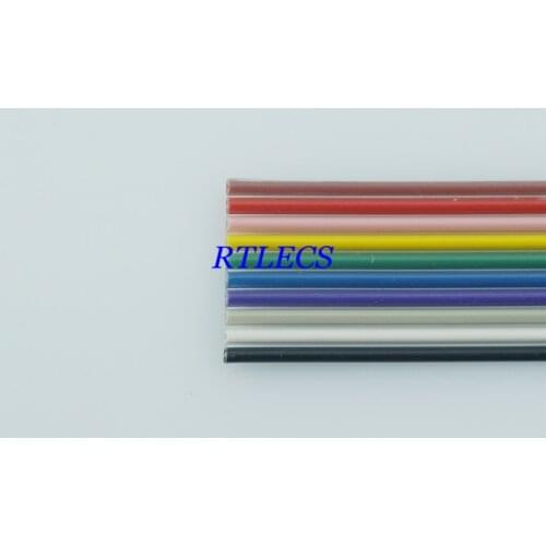 1m DIY 10 Pin 1.27mm Pitch Flat Color Rainbow Ribbon Cable Wire conductor UL2651 AWG 28 10 Way For 2.54 mm IDC type Connector