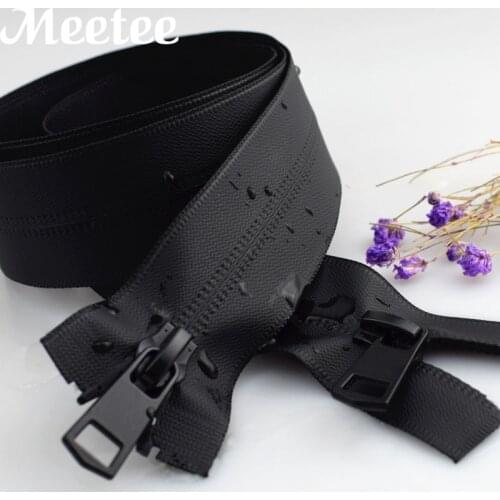 1pc Black Waterproof Zippers For Sewing 5# Nylon Invisible Zipper Open-end Zips Fermeture Eclair for Jacket Bags Suitcases