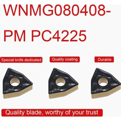 10PCS WNMG080408-PM PC4225 Carbide Inserts High Quality WNMG08 Blade External Turning Tool CNC Lathe Cutting Tool
