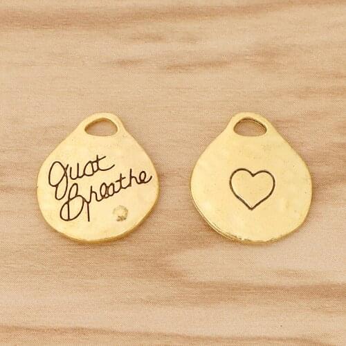 20 Pieces Antique Gold Irregular Round Charms Pendants for DIY Necklace Bracelet Earring Jewellery Making Accessories 19x17mm