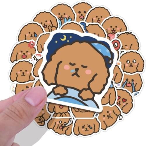 40Pcs Teddy Puppy Sticker Cute Poodle Animal Graffiti Toys for Suitcase Laptop Bike Luggage Car Scooter Skateboard Sticker Gift