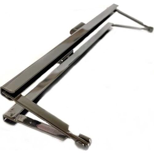 6 3/4 inches (17 x 6.5 cm) Gunmetal Modern Clutch Frames Open Channel Metal Purse Frame