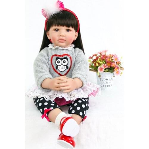 60cm Silicone Reborn Baby Doll Toys 24 inch Vinyl Princess Toddler Babies Dolls Girls bebe Gift reborn Child Play House Toy