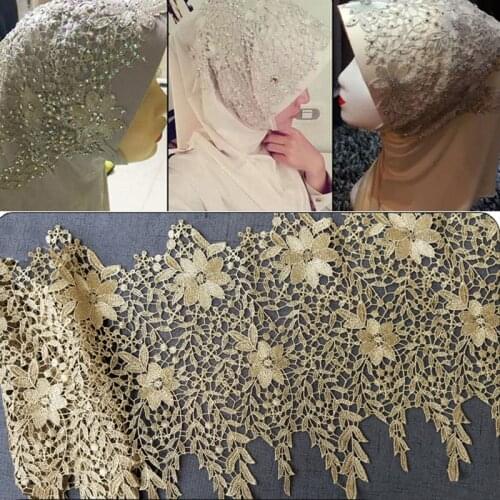 Free shipping 29cm wide-2Yards/lot Victorian Antique Gold Colors Embroidery Lace Trim wide lace fabric DIY