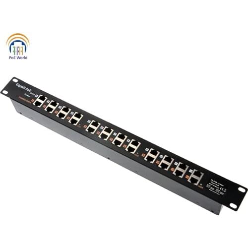 GPOE-12-1U Gigabit POE Injector 12 Port Passive Rack Mount POE Patch Panel 1000Mbps for IP Cameras, WiFi Access Point