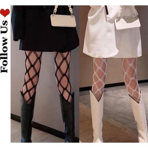 Big Fishnet G irl Stockings Cool Black Silk Fishnet Pantyhose Gothic Body Stockings for Women Sexy Accessories Dress Goth Tights