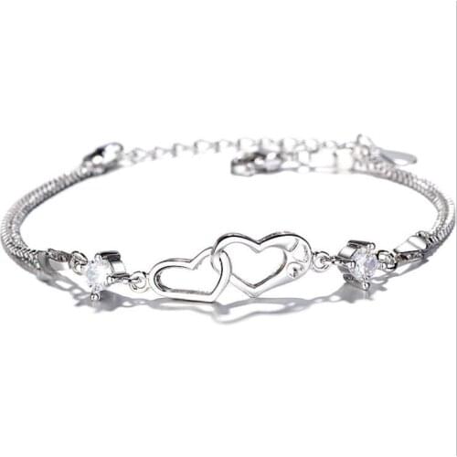 BVB23 women fine jewelry,925 silver love heart bracelet,a beautiful gift for your lover