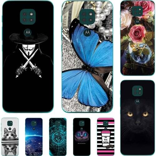 Phone Case For MOTO G9 Play G 9 Plus Soft TPU Relief Silicone Case Animal Cat Cover Coque