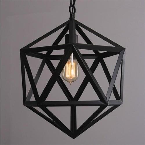 Dia.35/45/55cm Black Wrought Iron Loft Lamp Industrial Pendant Light Moroccan Rustic Vintage Light Fixtures for Room Restaurant