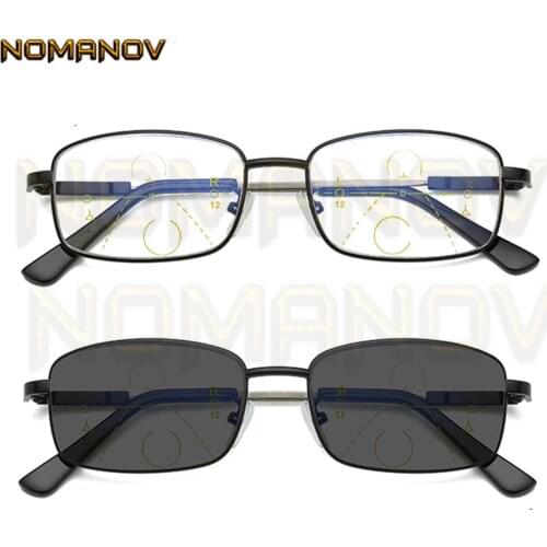 Elastic Memory Temple Black Frame Photochromic Grey Lenses Progressive Multifocus Reading Glasses Add 75 100 125 150 175 to 400