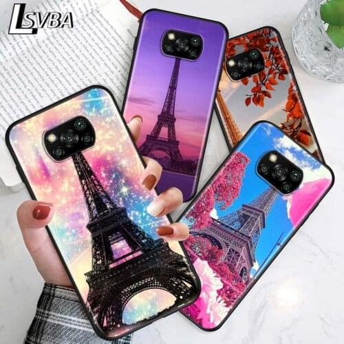 France Paris Eiffel tower for Xiaomi Poco X3 NFC X2 M3 M2 F2 F3 Pro C3 F1 A2 Lite Mix3 Play Silicone Soft Black Phone Case