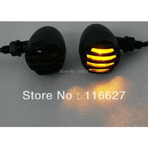 Robber Black Finned Grill Amber Turn Signal for Yamaha Road Star V Raider