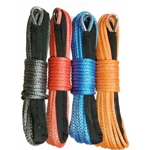 Hot Sale 4mm x 12m Synthetic Winch Line UHMWPE Fiber Rope Towing Cable Car Accessories For 4X4/ATV/UTV/4WD/OFF-ROAD