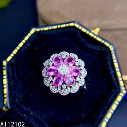 KJJEAXCMY fine jewelry 925 sterling silver inlaid natural pink sapphire new ring elegant girls ring support test