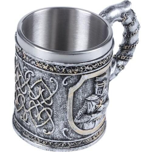 Medieval Templar Crusader Knight Mug Suit Of Armor Knight Of the Cross Beer Stein Tankard Coffee Cup