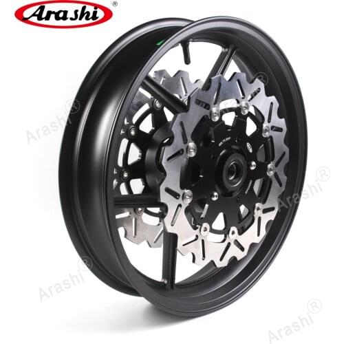 Arashi ZX6R ZX10R Z750 Z800 ER6N Motor Front Wheel Rim Hub Brake Rotor Discs Set For KAWASAKI ZX-6R ZX-10R Ninja 2006 2007 2008
