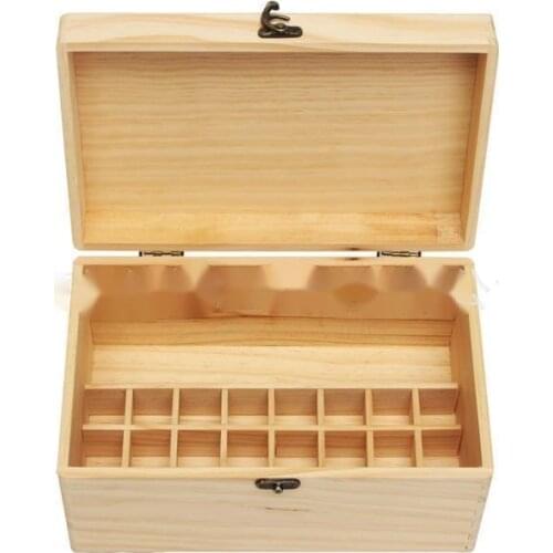 32 Slots Portable Storage Box Organizer Wooden Essential Oil Box for 15ml Bottles Storage Case Organizer With Handle Wooden Box