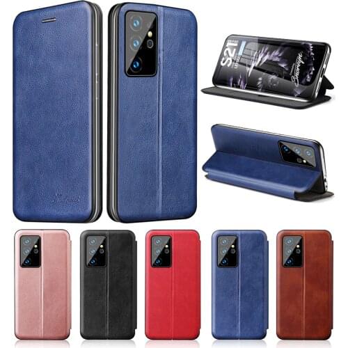 Leather Flip Case For Samsung S21 ultra Cases covers For Samsung Galaxy S 21 Ultra 5G S 21Plus Magnet Stand Holder Wallet cover