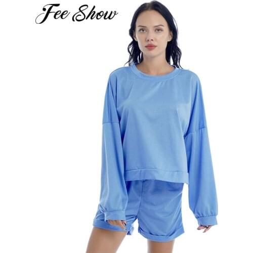 Summer Gym Yoga Set Two Piece Sport Sets Fitness Tracksuits Women Sports Outfits Long Sleeve Sweatshirt Top with Shorts 2Pcs Set