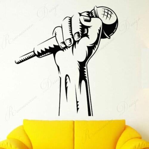 Microphone Singer Music Home Decor Wall Stickers Vinyl Decoration Murals Wallpaper Removable Interior Design Art Decals 4168