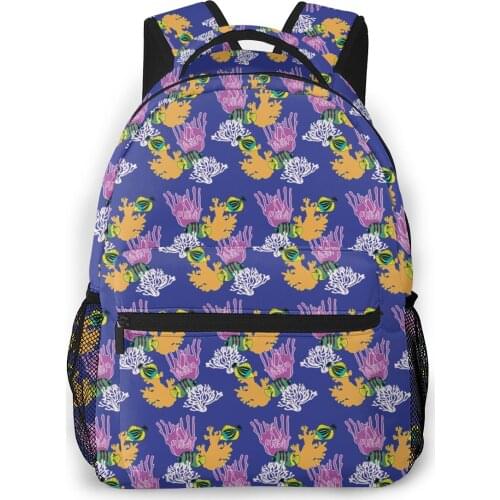 Fashion Women Backpack School Bags For Teenagers Girls Corals And Fishes Student Backpack