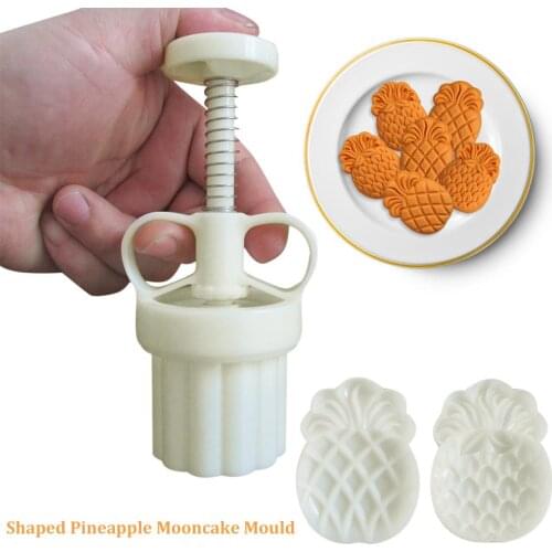 Pineapple Mooncake Mold Set Plastic Hand-Pressing 50g Cookie Cutter With Cookie Stamp Chocolate Moon Cake Mould DIY Baking Tools