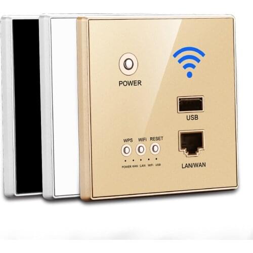 300Mbps Wall Socket Panel WiFi Router Repeater AP Relay Smart Wireless WIFI Repeater Extender Router Panel USB Socket for Hotel