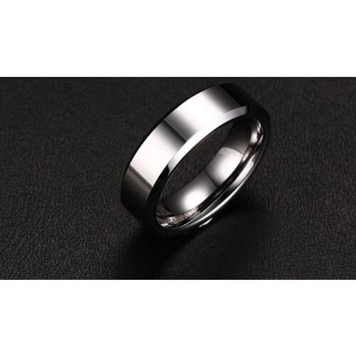 EAMIOR New Simple Trendy Tungsten Steel Men Ring Jewelry Engagement Accessory Polished Beautiful Wedding Band for Couples Lover
