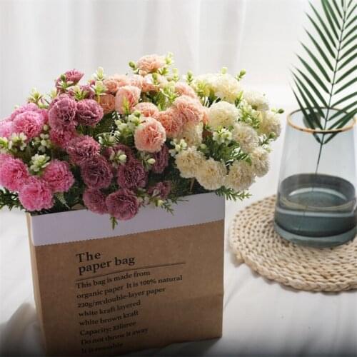 Dropshipping A Bouquet Of Artificial Carnations Multi-color Simple Romantic Home Fake Artificial Flowers Home Decoration Bouquet